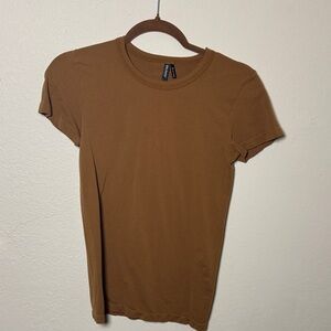 Seemless Brown Crew Neck T-Shirt